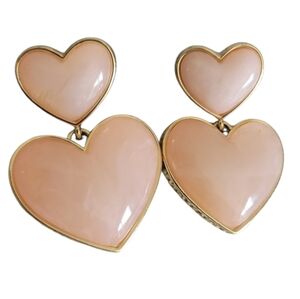 Baublebar Heart Pink Gold Boho Chic Drop Earrings Minimalist Romantic Stone Sexy